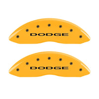 MGP Front set 2 Caliper Covers Engraved Front With out stripes/Dodge Yellow finish black ch - 12002FDD4YL