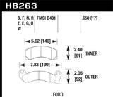 Hawk 1987-1993 Ford Mustang GT 5.0 HPS 5.0 Front Brake Pads - HB263B.650