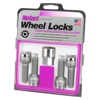 McGard Wheel Lock Bolt Set - 4pk. (Radius Seat) M12X1.5 / 17mm Hex / 27.9mm Shank Length - Chrome - 28172