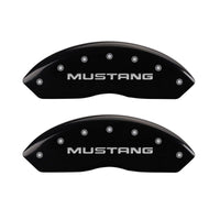 MGP 4 Caliper Covers Engraved Front Mustang Engraved Rear SN95/GT Black finish silver ch - 10095SMG1BK