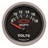 Autometer GM Bowtie Black 2-1/16 Voltmeter 8-18V - 3692-00406