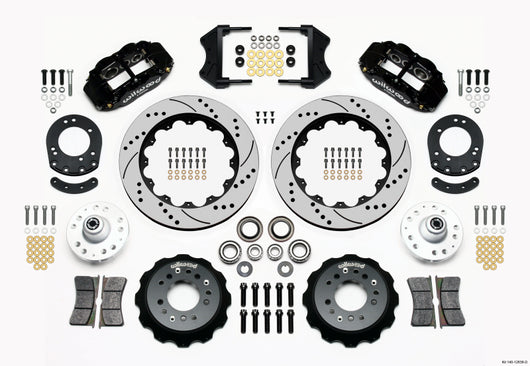 Wilwood Narrow Superlite 6R Front Hub Kit 14.00in Drilled 1965-1969 Mustang Drum Spindle - 140-12638-D