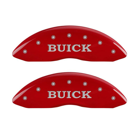 MGP 4 Caliper Covers Engraved Front Buick Engraved Rear Buick Shield Red finish silver ch - 49002SBSHRD