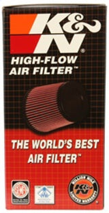 K&N Universal Chrome Oval Tapered Air Filter - 2in Flg ID x 4in OS L 3in OS W x 2.75in H - RC-1824