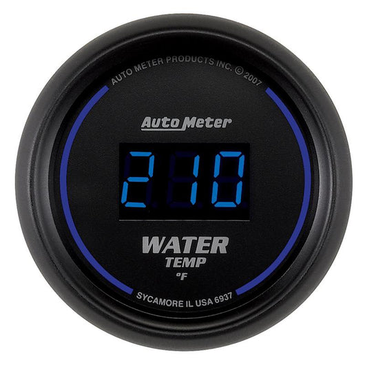 Autometer Cobalt Digital 52.4mm Black 0-300 deg F Water Temperature Gauge - 6937