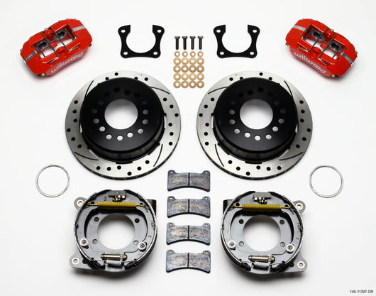 Wilwood Dynapro Low-Profile 11.00in P-Brake Kit Drill-Red 58-64 Olds/Pontiac Ends 2.81in Offset - 140-11397-DR