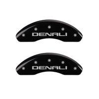 MGP 4 Caliper Covers Engraved Front & Rear Denali Black finish silver ch - 34002SDNLBK