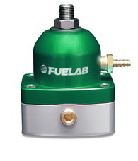 Fuelab 525 Carb Adjustable FPR In-Line Large Seat 1-3 PSI (1) -6AN In (1) -6AN Return - Green - 52503-6-L-L