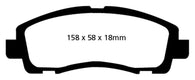 EBC 05-14 Honda Ridgeline 3.5 Greenstuff Front Brake Pads - DP61753