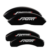 MGP 4 Caliper Covers Engraved Front & Rear No bolts/Sport Black finish silver ch - 10119SSP1BK