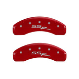MGP 4 Caliper Covers Engraved Front & Rear SSR Red finish silver ch - 14030SSSRRD