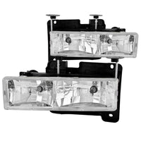 ANZO 1988-1998 Chevrolet C1500 Crystal Headlights Chrome - 111004