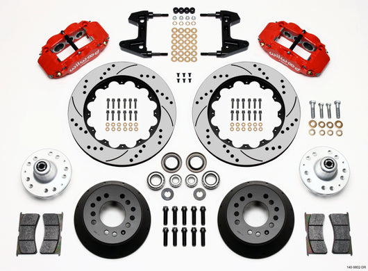 Wilwood Narrow Superlite 6R Front Hub Kit 14.00in Drill Red 74-80 Pinto/Mustang II Disc Spindle only - 140-9802-DR
