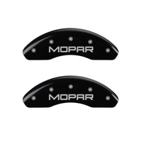 MGP 4 Caliper Covers Engraved Front & Rear MOPAR Black finish silver ch - 42013SMOPBK