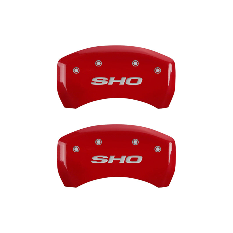 MGP 4 Caliper Covers Engraved Front & Rear SHO Yellow finish black ch - 10222SSHOYL