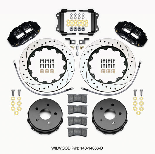 Wilwood Narrow Superlite 4R Rear Kit 14.00in Drilled 2007-up Jeep JK w/Lines - 140-14066-D