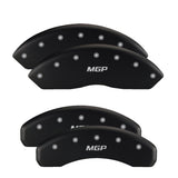 MGP 4 Caliper Covers Engraved Front & Rear Silverado style/SS Red finish silver ch - 14034SSS3RD