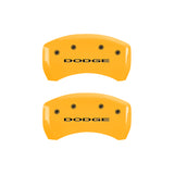MGP 4 Caliper Covers Engraved Front & Rear With out stripes/Dodge Yellow finish black ch - 12162SDD4YL