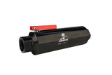 Aeromotive In-Line AN-12 Filter w/ Shutoff Valve 100 Micron SS Element - Black Anodize Finish - 12332