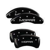 MGP 4 Caliper Covers Engraved Front & Rear MOPAR Black finish silver ch - 32011SMOPBK
