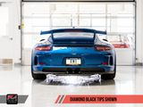 AWE Tuning Porsche 991 GT3 / RS Center Muffler Delete - Diamond Black Tips - 3010-33044