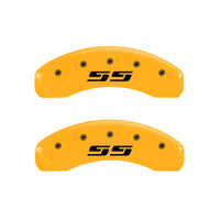 MGP 4 Caliper Covers Engraved F & R Silverado SS Yellow Finish Black Char 2002 Chevy Silverado 1500 - 14034SSS3YL