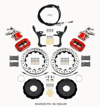 Wilwood Dynapro Radial4 / MC4 Rear Kit 12.88 Drilled Red 2006-15 Miata w/Lines & Cables - 140-15034-DR