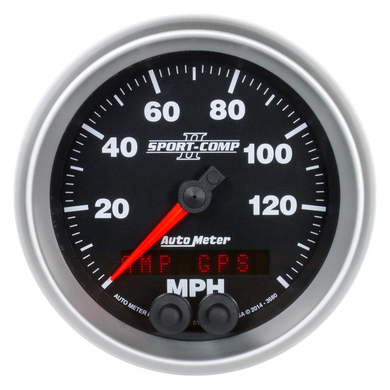 Autometer Sport-Comp II 3-3/8in 0-140MPH In-Dash Electronic GPS Programmable Speedometer - 3680