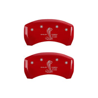 MGP Rear set 2 Caliper Covers Engraved Rear GT500 Shelby & Cobra Red finish silver ch - 10010RGT5RD