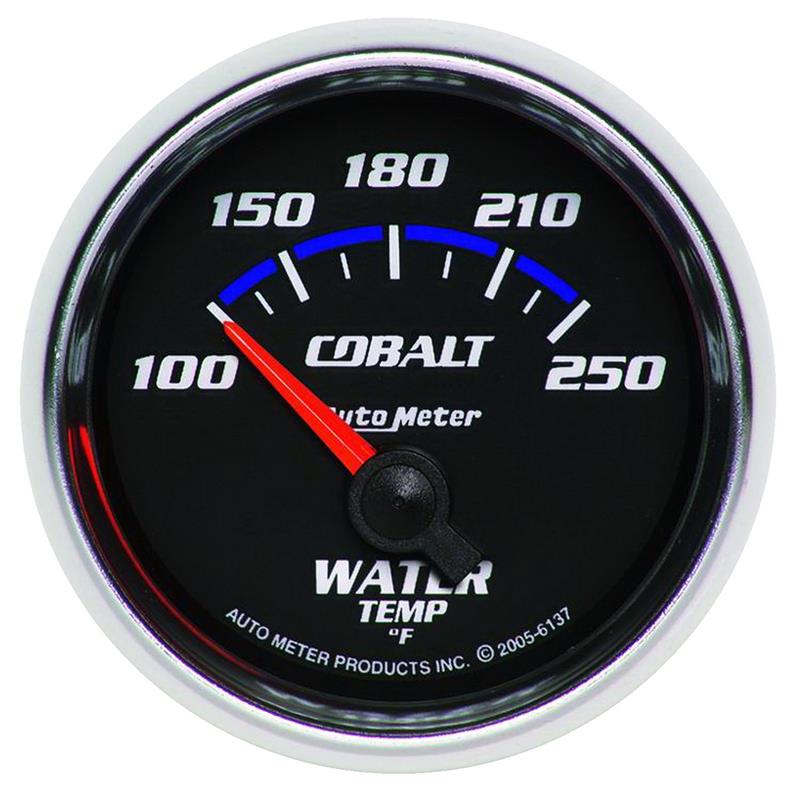 Autometer Cobalt 52.4mm 100-250 deg. F Short Sweep Electronic Water Temperature Gauge - 6137