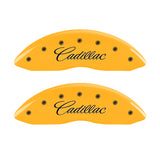 MGP 4 Caliper Covers Engraved F & R Cursive/Cadillac Yellow Finish Black Char 2010 Cadillac SRX - 35003SCADYL