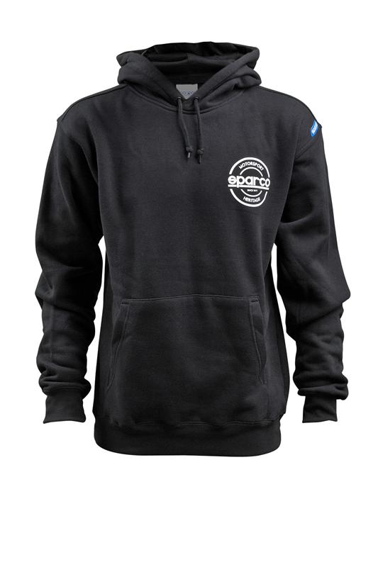 Sparco Swtshrt Hooded S-Seal Blk Med - SP03300NR2M
