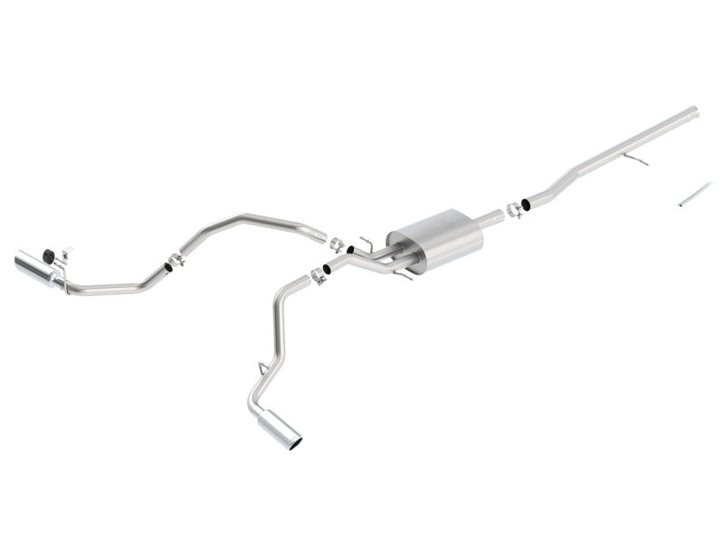 Borla 14 Silv/Sierra C/B Exh ATAK 1500 5.3L V8 AT/MT 2&4WD Ext Cab Split Side Exit - 140546