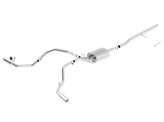 Borla 14 Silv/Sierra C/B Exh ATAK 1500 5.3L V8 AT/MT 2&4WD Ext Cab Split Side Exit - 140546