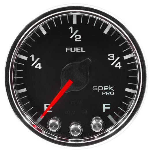 Autometer Spek-Pro Gauge Fuel Level 2 1/16in 0-270 Programmable Blk/Chrm - P31231