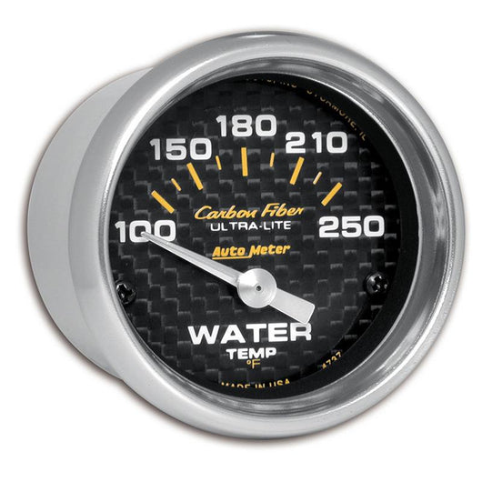 Autometer Carbon Fiber 52mm 100-250 Deg F Electronic Water Temp Gauge - 4737