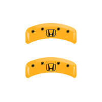 MGP 4 Caliper Covers Engraved Front Honda Rear H Logo Yellow Finish Black Char 2003 Honda Element - 20076SHOHYL