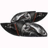 ANZO 2000-2002 Chevrolet Cavalier Crystal Headlights Black - 121019