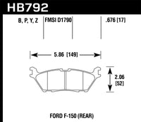 Hawk 15 Ford F-150 LTS Street Rear Brake Pads - HB792Y.676