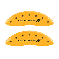 MGP 4 Caliper Covers Engraved F & R w/ Stripes/Dodge Yellow Finish Black Char 2006 Dodge Durango - 12134SDD3YL