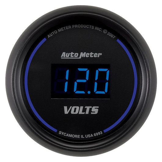 Autometer Cobalt Digital 52.4mm Black Voltmeter - 6993