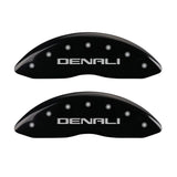 MGP 4 Caliper Covers Engraved Front & Rear Denali Black finish silver ch - 34006SDNLBK
