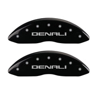 MGP 4 Caliper Covers Engraved Front & Rear Denali Black finish silver ch - 34006SDNLBK