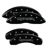 MGP 4 Caliper Covers Engraved Front & Rear Raptor Black finish silver ch - 10219SRPTBK