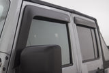 AVS 07-18 Jeep Wrangler Unlimited Ventvisor & Aeroskin Deflector Combo Kit - Matte Black - 56034060