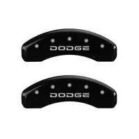 MGP 4 Caliper Covers Engraved Front & Rear Broken D/Dodge Black finish silver ch - 12043SDODBK