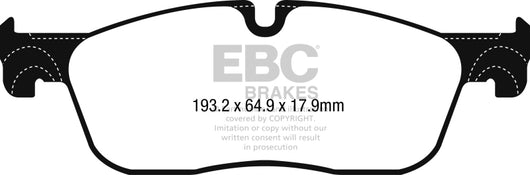 EBC 2016+ Jaguar F-Pace 2.0L TD (180) Greenstuff Front Brake Pads - DP22251