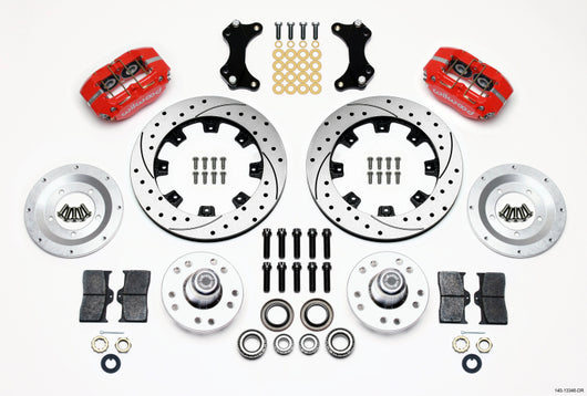 Wilwood Dynapro Dust-Boot Front Kit 12.19in Drilled-Red WWE ProSpindle - 140-13346-DR