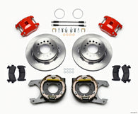 Wilwood D154 P/S Park Brake Kit Red Jeep Dana 35 2.56 Off 5-lug w/ lines - 140-12567-R