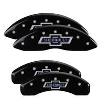 MGP 4 Caliper Covers Engraved F & R 100 Anniversary Black Finish Silver Char 2019 Chevrolet Suburban - 14234SBANBK